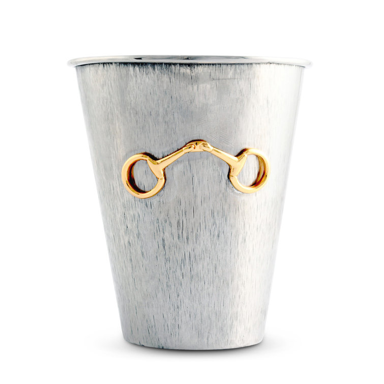 Handmade Stainless Steel Mint Julep Cup with Gold Accent