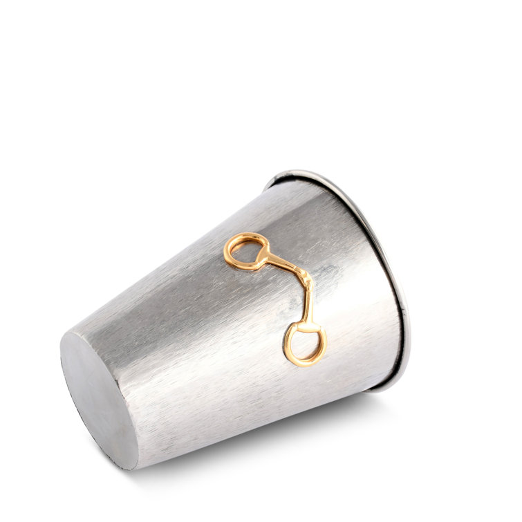 Handmade Stainless Steel Mint Julep Cup with Gold Accent