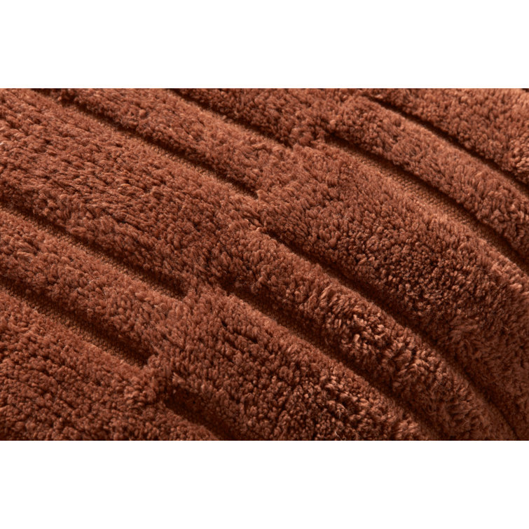 Rust Textured Cotton Blend 22'' x 22'' Pillow Cover