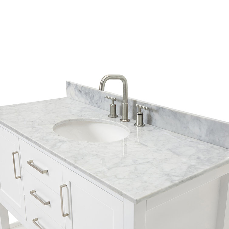 Bayhill 49'' White Marble Top Single Vanity