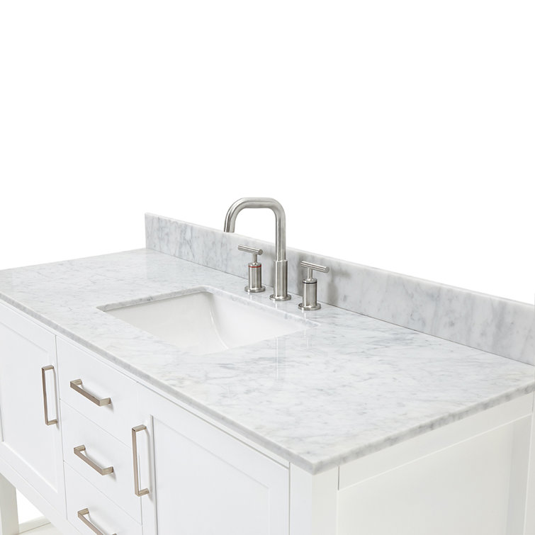 Bayhill 55'' White Solid Wood Freestanding Vanity