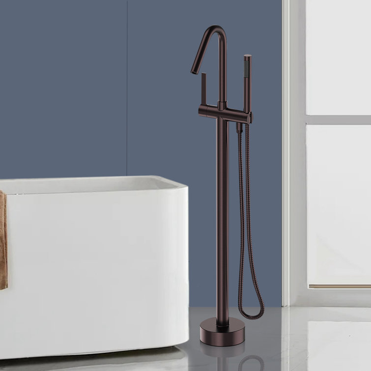 Oil Rubbed Bronze Freestanding Tub Filler with Handshower