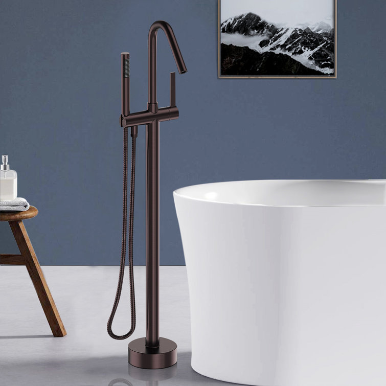 Oil Rubbed Bronze Freestanding Tub Filler with Handshower