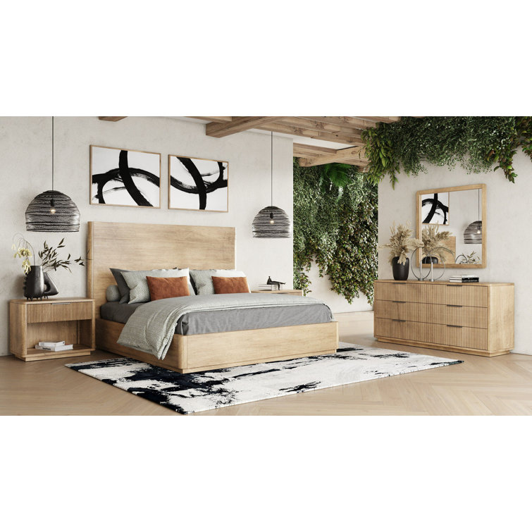 Santa Monica White Oak Square Wood Framed Mirror