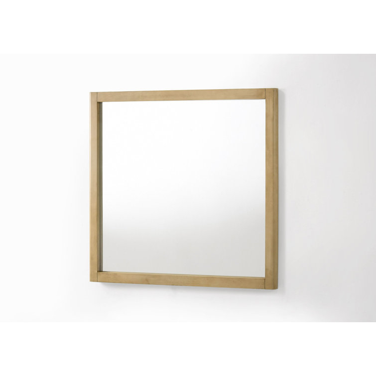 Santa Monica White Oak Square Wood Framed Mirror
