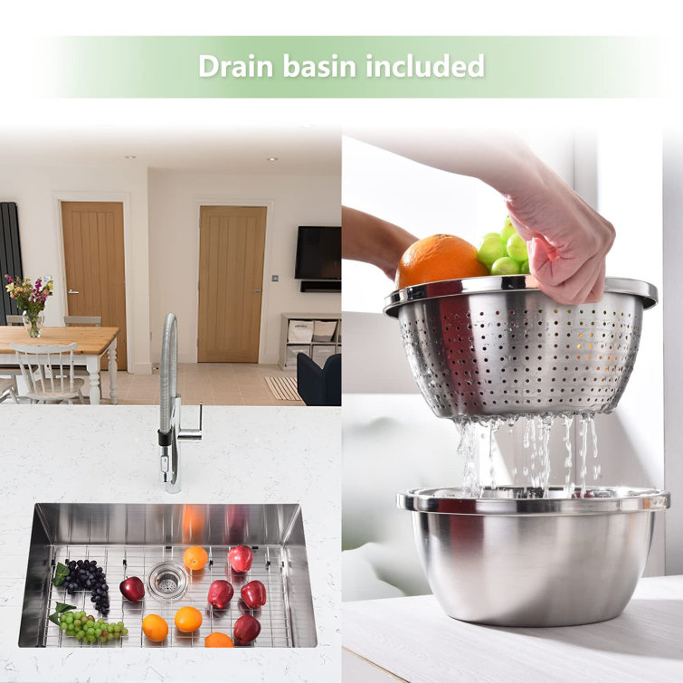 32'' Undermount Single Bowl Stainless Steel Kitchen Sink with Accessories