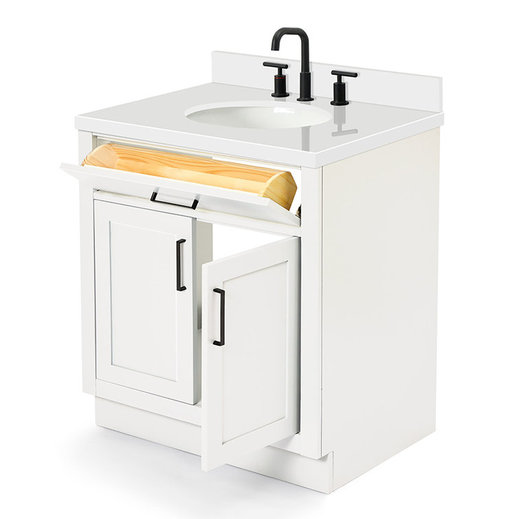 Hepburn 31" White Hardwood Freestanding Single Vanity Set