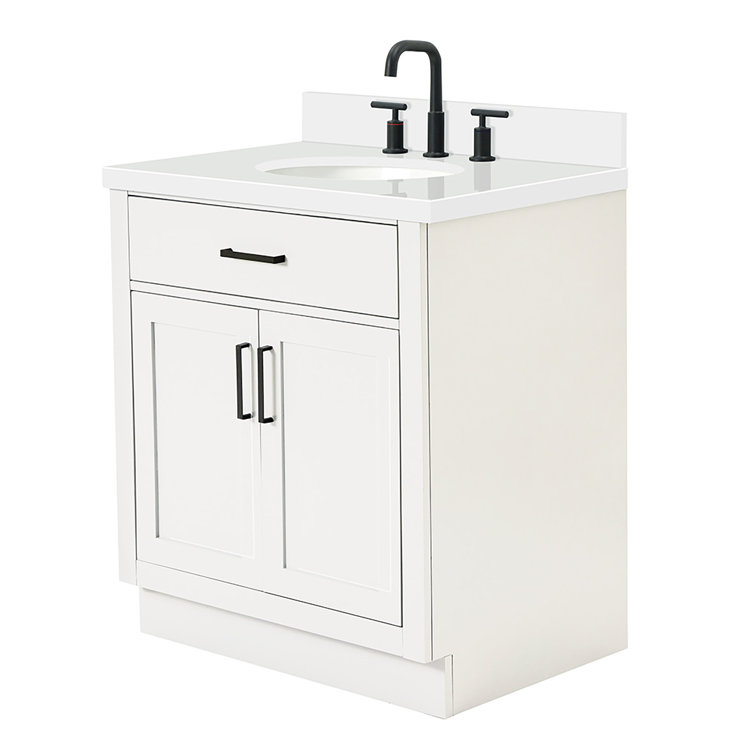 Hepburn 31" White Hardwood Freestanding Single Vanity Set