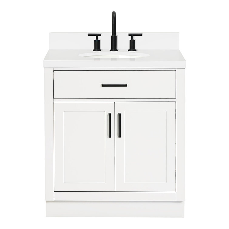 Hepburn 31" White Hardwood Freestanding Single Vanity Set