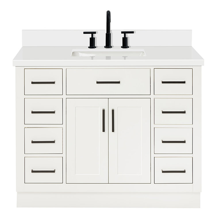 Hepburn 43" White Hardwood Freestanding Single Vanity Set
