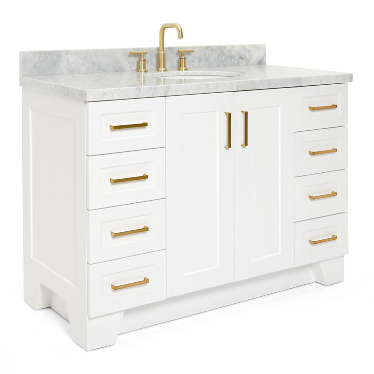 Taylor White Single Bathroom Vanity with Carrara Marble Top