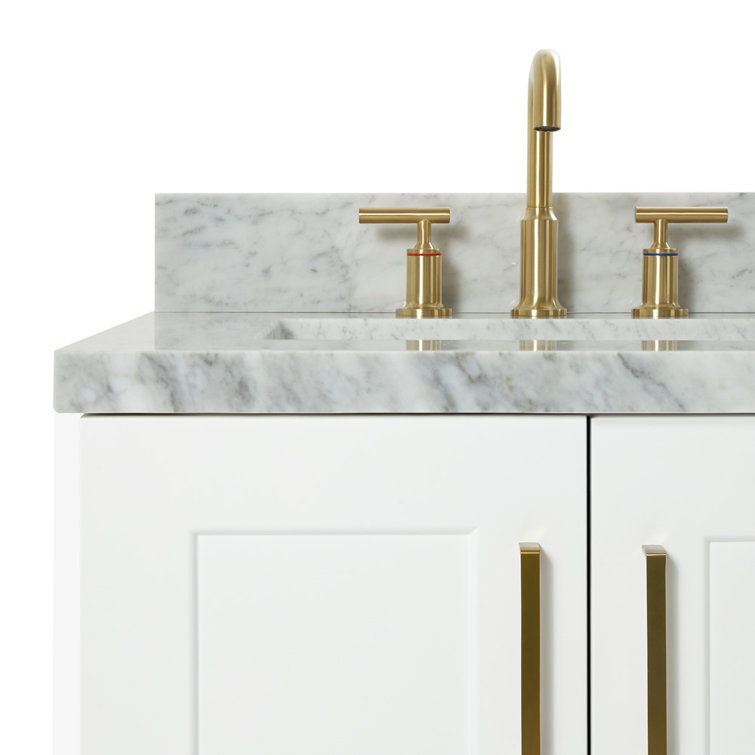 Taylor White Single Bathroom Vanity with Carrara Marble Top