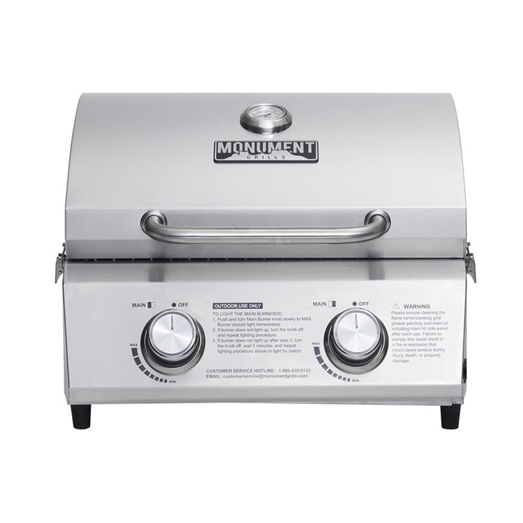 Monument Grills 22" Stainless Steel Tabletop Propane Gas Grill