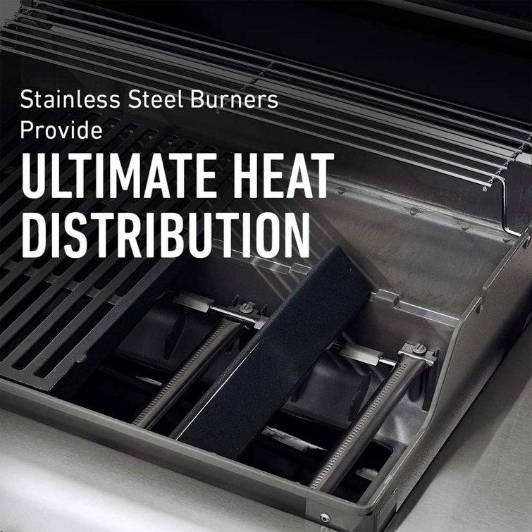 Black Stainless Steel Propane Gas Grill with Side Burner