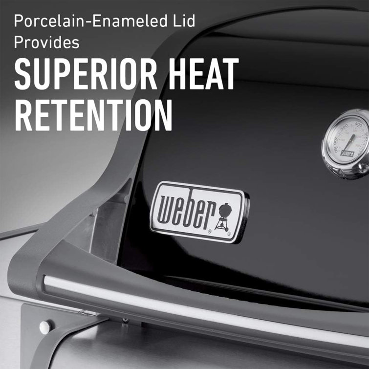 Black Stainless Steel Propane Gas Grill with Side Burner