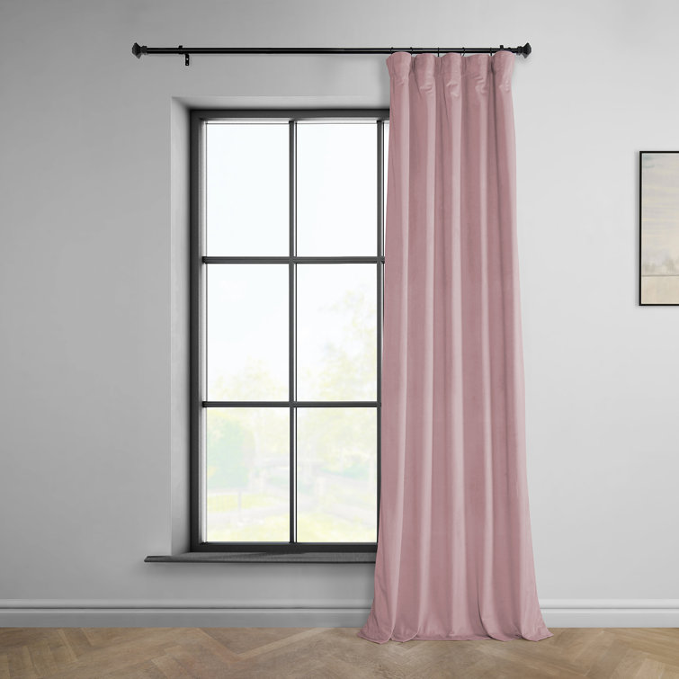 Angora Beige Velvet Blackout Curtain Panel for Windows and Doors