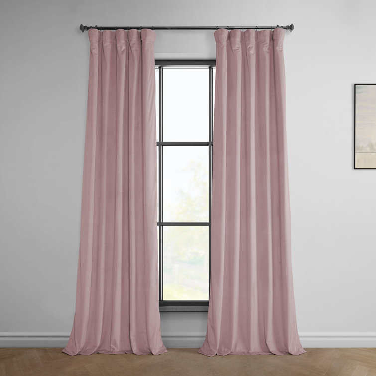 Angora Beige Velvet Blackout Curtain Panel for Windows and Doors