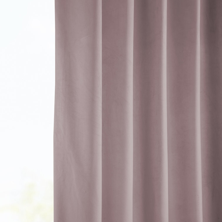Angora Beige Velvet Blackout Curtain Panel for Windows and Doors