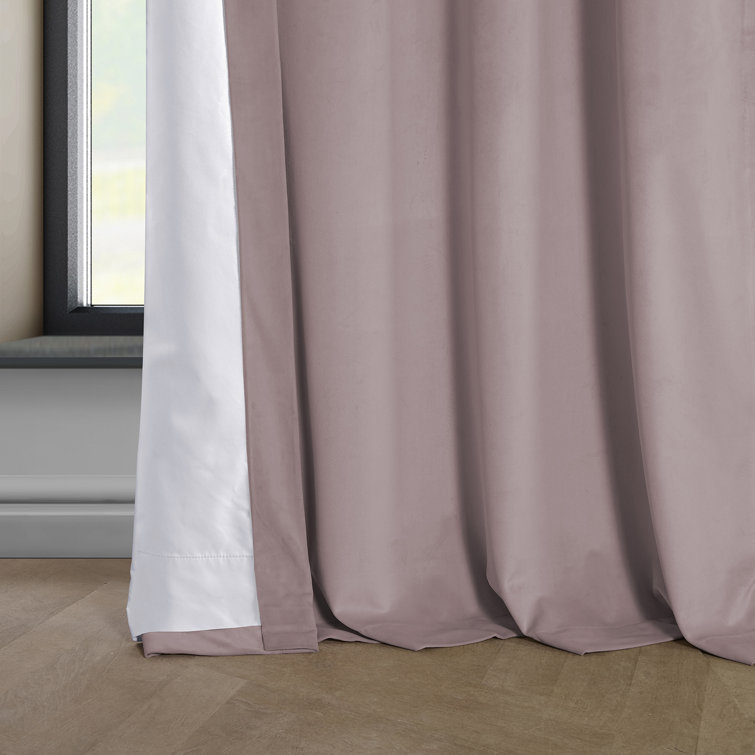 Angora Beige Velvet Blackout Curtain Panel for Windows and Doors