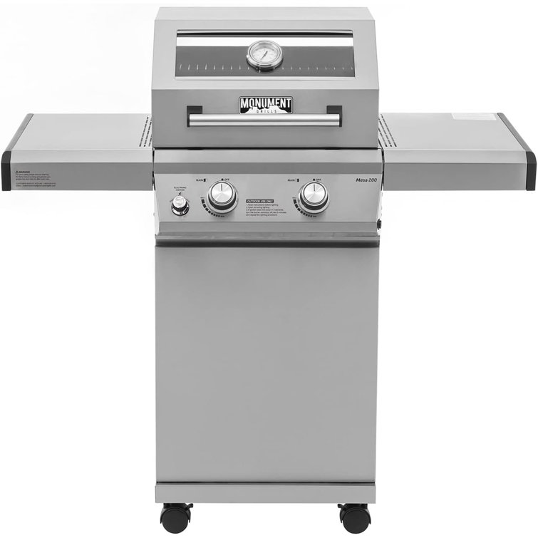 Monument 2-Burner Stainless Steel Propane Gas Grill with Clearview Lid