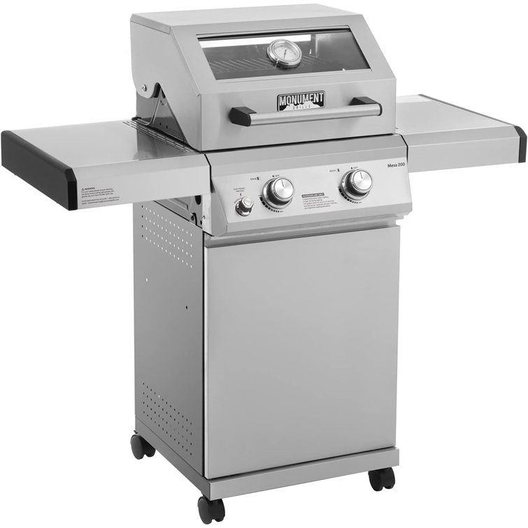 Monument 2-Burner Stainless Steel Propane Gas Grill with Clearview Lid