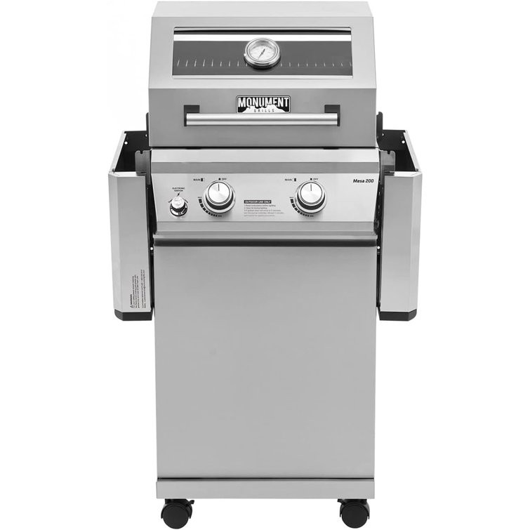 Monument 2-Burner Stainless Steel Propane Gas Grill with Clearview Lid