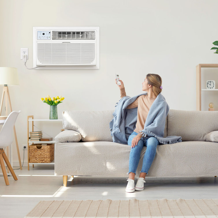 Keystone 10,000 BTU White Through-the-Wall Air Conditioner with Heater and Remote