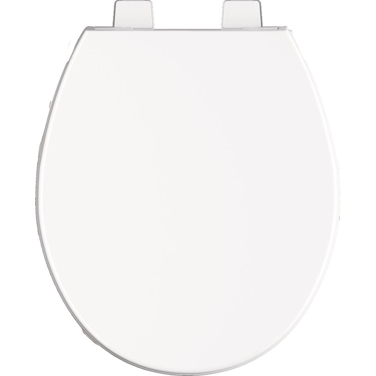 White Elongated Modern Toilet Seat with NoSlip Bumpers