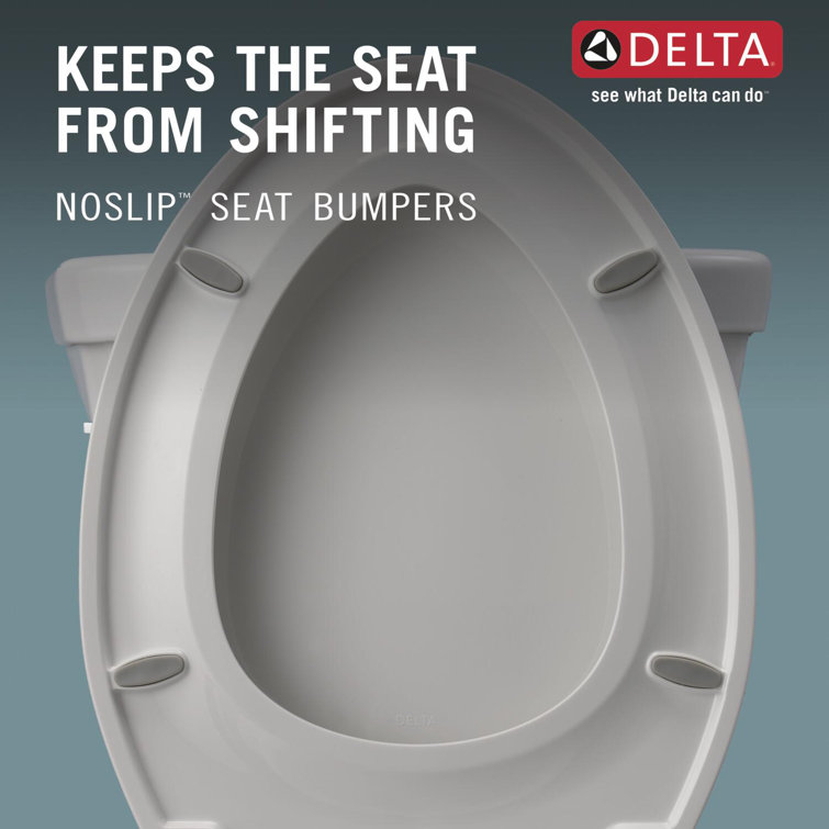 White Elongated Modern Toilet Seat with NoSlip Bumpers