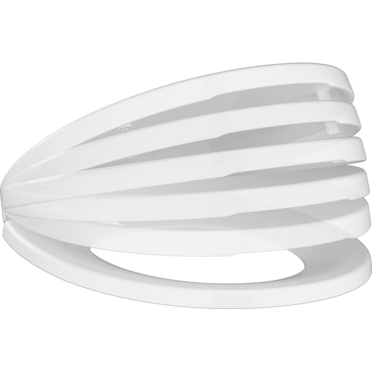 Morgan White Elongated Slow-Close Toilet Seat with NoSlip Bumpers