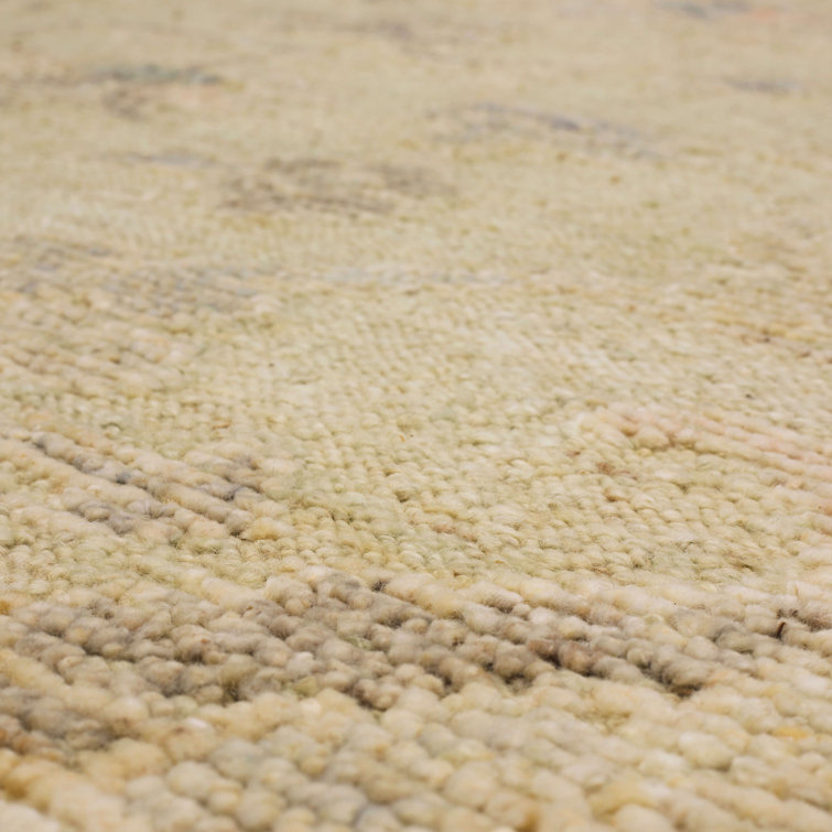 Beige Hand-Knotted Wool Persian Style 6' x 9' Area Rug