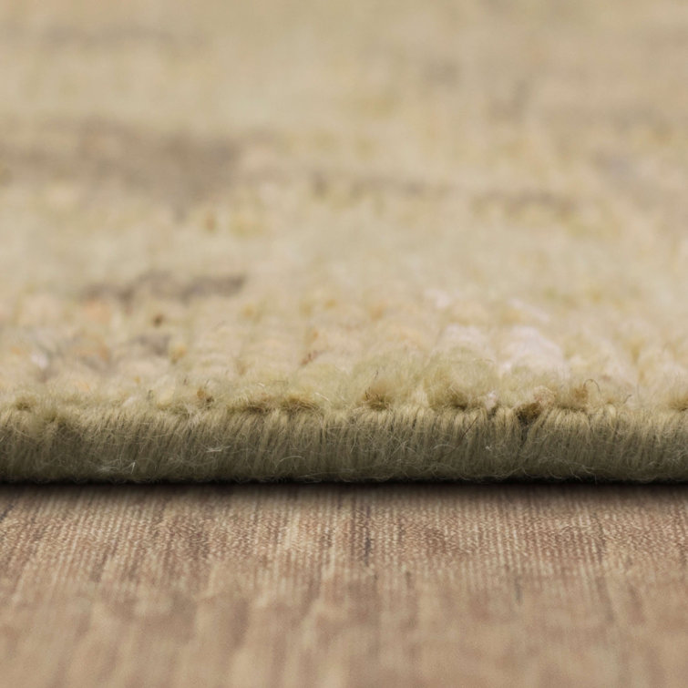 Beige Hand-Knotted Wool Persian Style 6' x 9' Area Rug