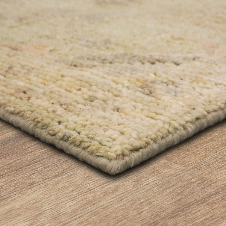 Beige Hand-Knotted Wool Persian Style 6' x 9' Area Rug