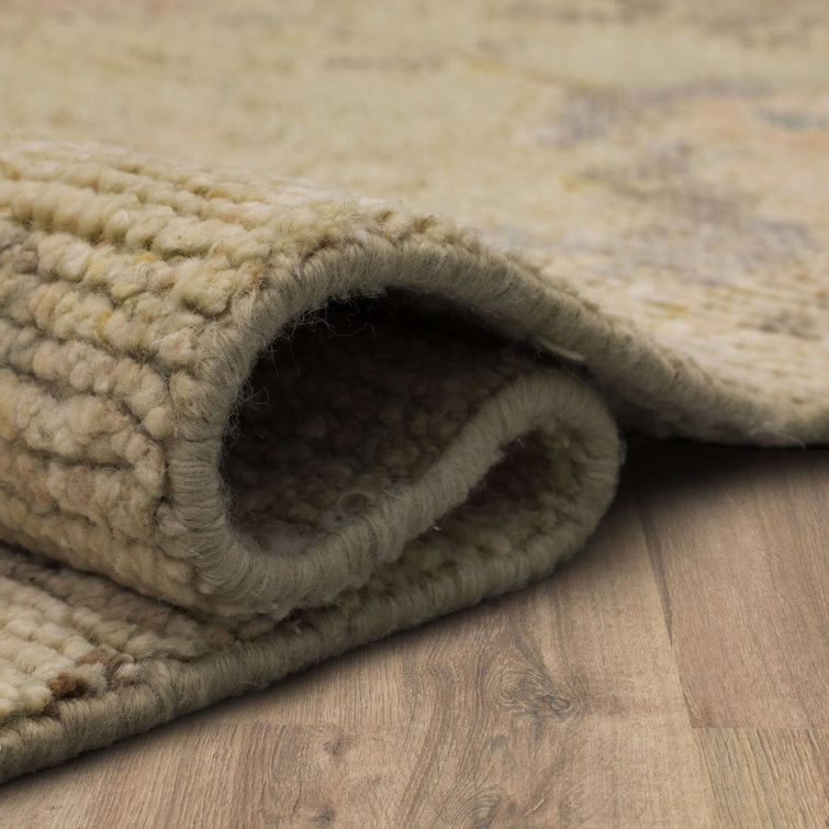Beige Hand-Knotted Wool Persian Style 6' x 9' Area Rug
