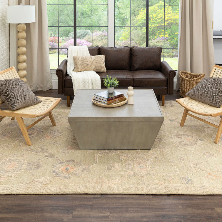 Beige Hand-Knotted Wool Persian Style 6' x 9' Area Rug