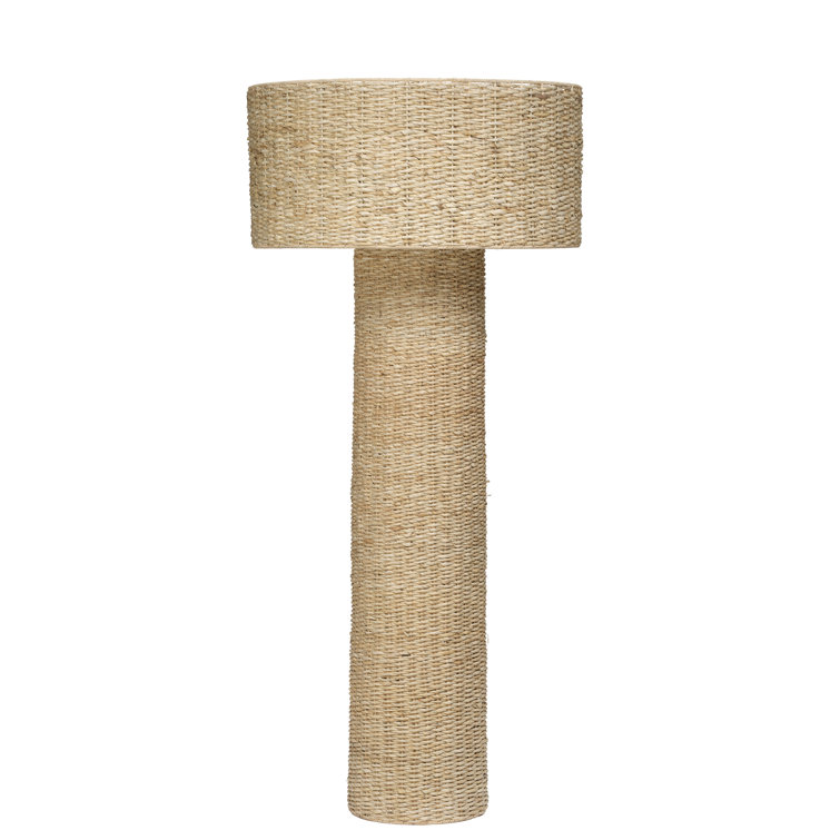 Natural Rattan Adjustable Floor Lamp with Woven Shade