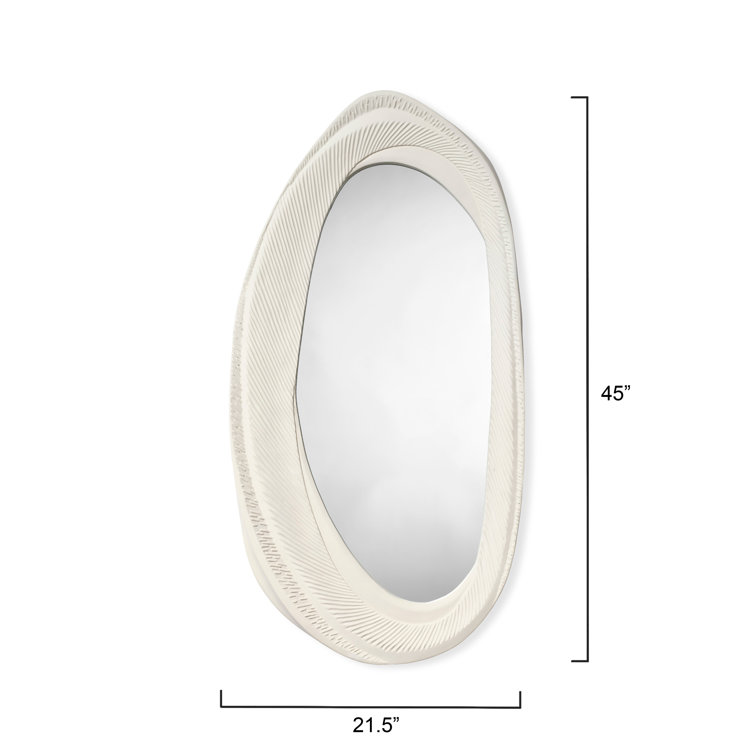 Matte White Resin Rectangular Wall Mirror with MDF Backing