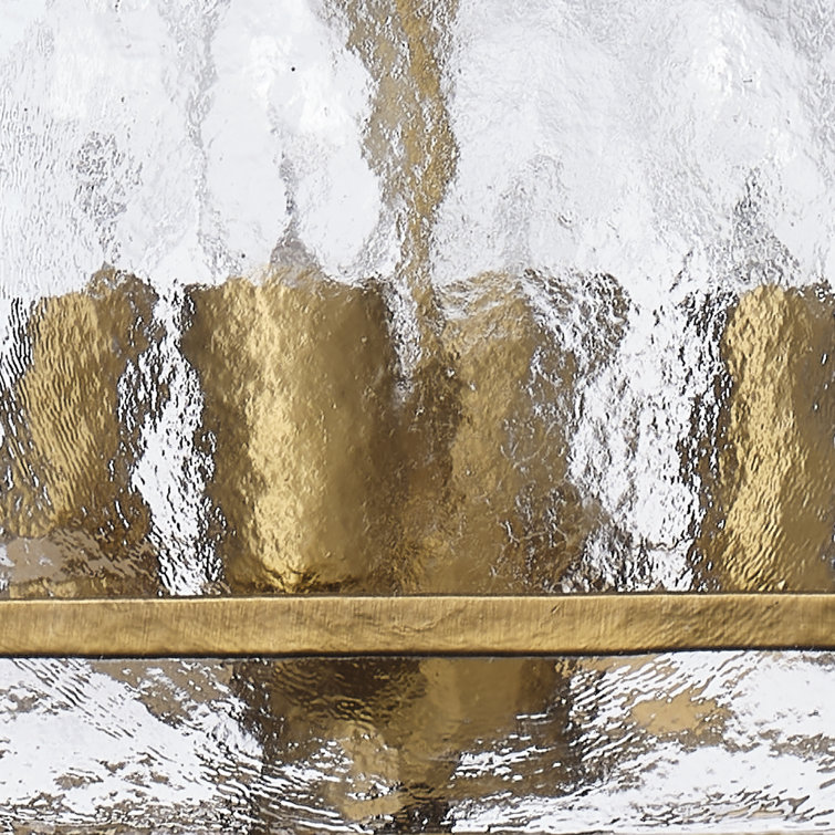 Antique Brass 4-Light Chandelier with Textured Glass Shade