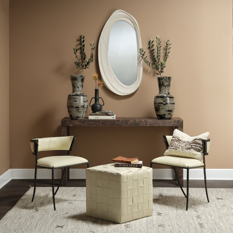 Matte White Resin Rectangular Wall Mirror with MDF Backing