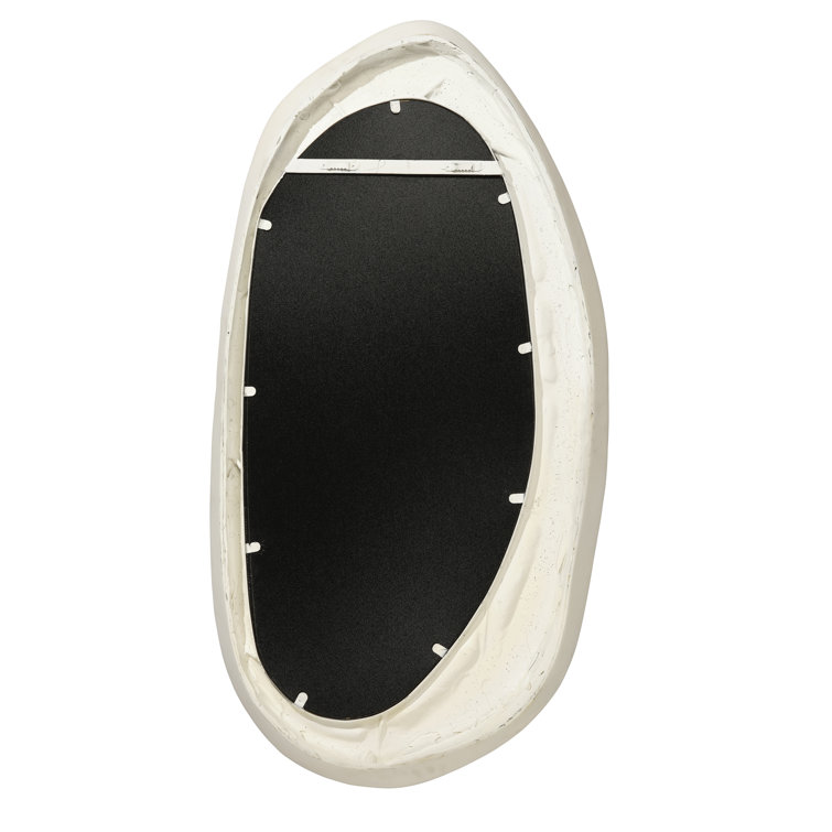 Matte White Resin Rectangular Wall Mirror with MDF Backing