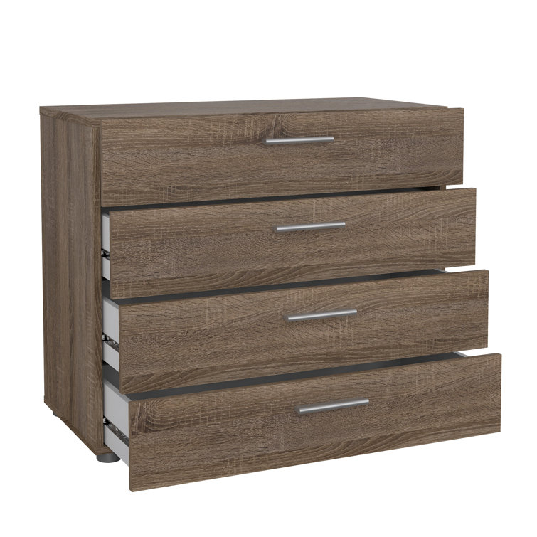 Truffle Oak 4-Drawer Chest with Sleek Contemporary Design