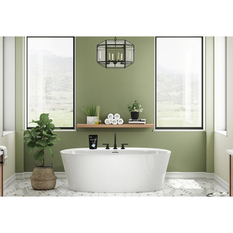 Amalia 67" White Freestanding Acrylic Soaking Tub