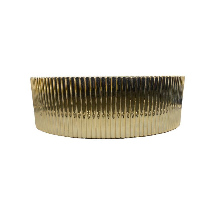 Gold Tempered Glass Circular Above-Counter Vessel Sink