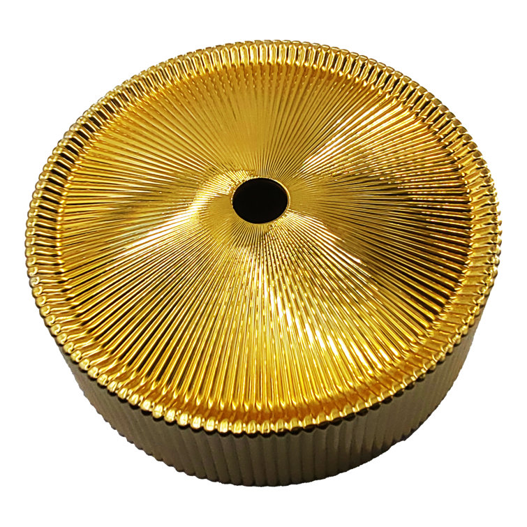 Gold Tempered Glass Circular Above-Counter Vessel Sink