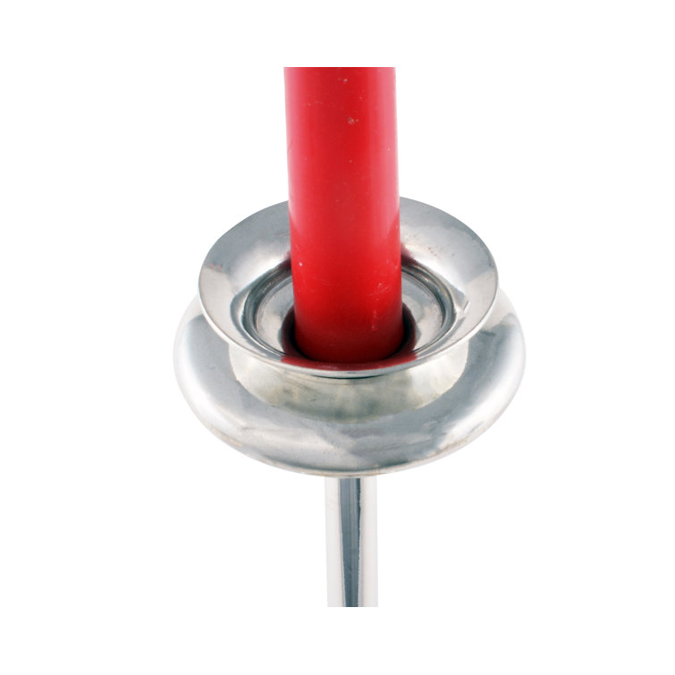 Short Silver Pewter Coastal Tide Candlestick