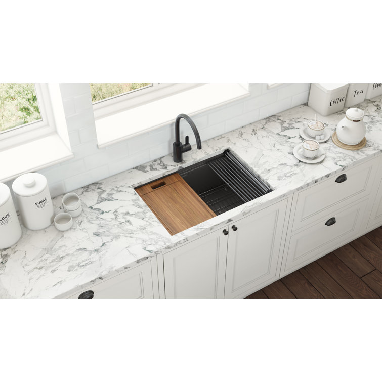 Ruvati 27 inch Workstation Undermount Kitchen Sink Single Bowl