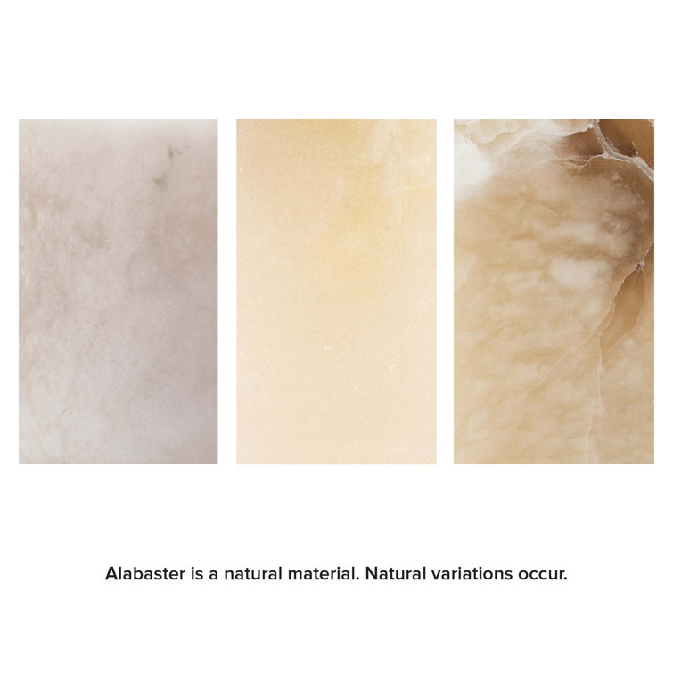 Selina Natural Stone Alabaster Table Lamp with Linen Shade