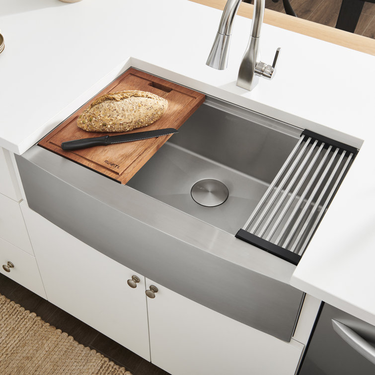Ruvati 33" Stainless Steel Farmhouse Apron-Front Kitchen Sink