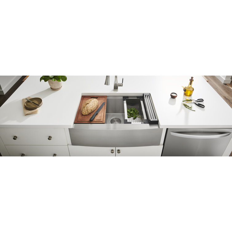 Ruvati 33" Stainless Steel Farmhouse Apron-Front Kitchen Sink