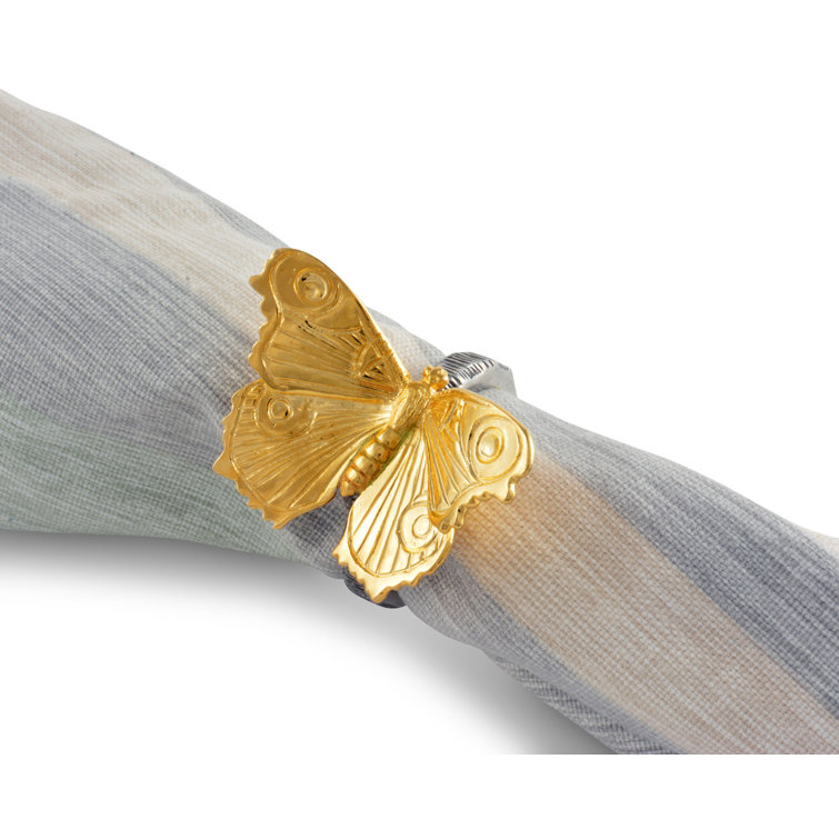 Gold Butterfly Pewter Vintage Napkin Ring